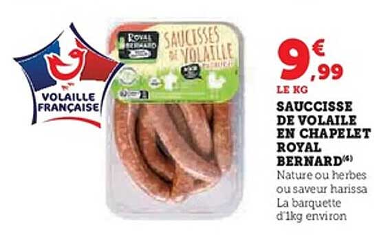 SAUCISSE DE VOLAILLE EN CHAPELET ROYAL BERNARD