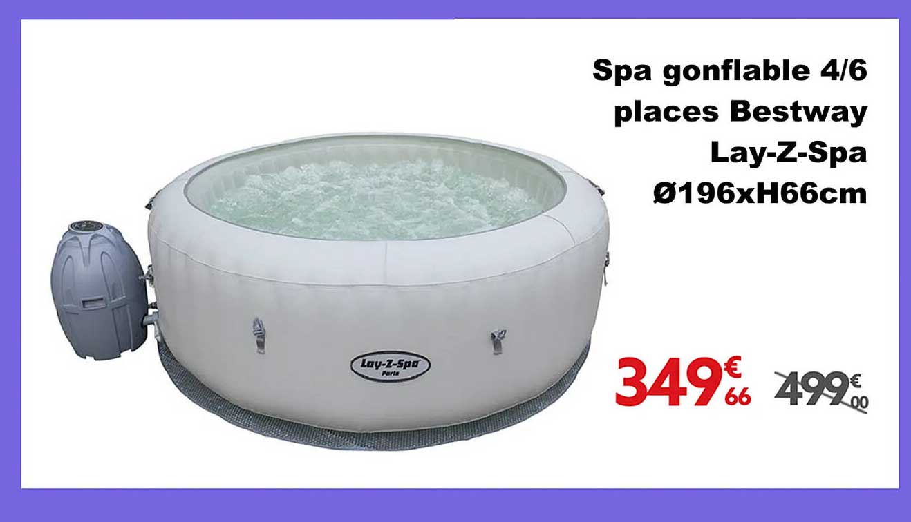 Spa gonflable 4/6 places Bestway Lay-Z-Spa Ø196xH66cm