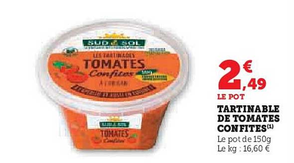 TARTINABLE DE TOMATES CONFITES