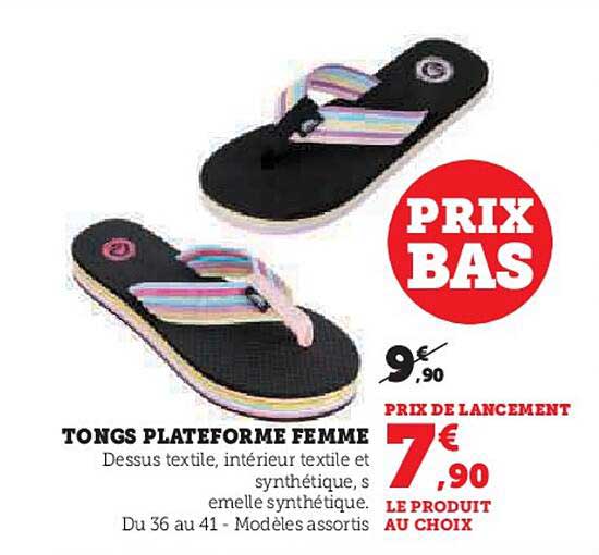 TONGS PLATEFORME FEMME