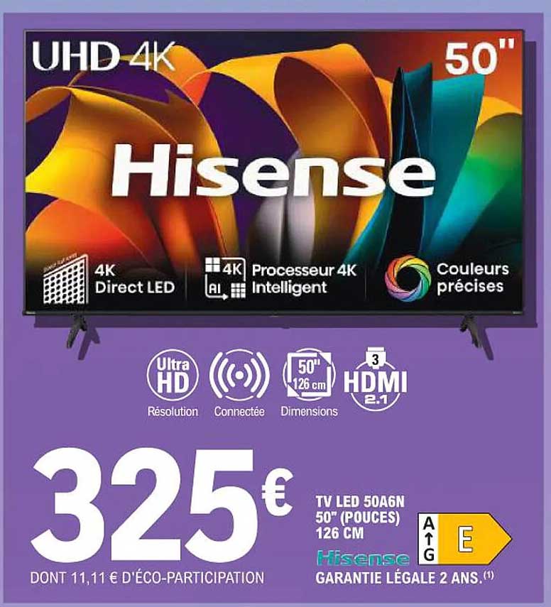 TV LED 50A6N 50" (POUCES) 126 CM