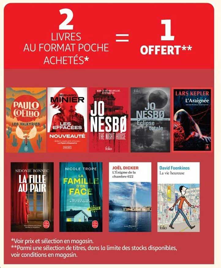 2 LIVRES AU FORMAT POCHE ACHETÉS* = 1 OFFERT**