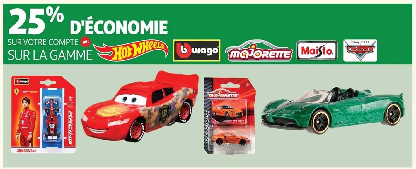 25% D'ÉCONOMIE SUR VOTRE COMPTE SUR LA GAMME Hot Wheels burago majorette Maisto Cars