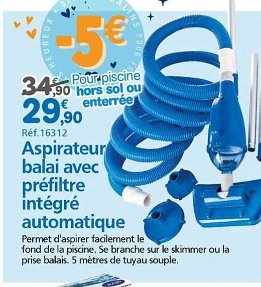 Aspirateur balai avec préfiltre intégré automatique