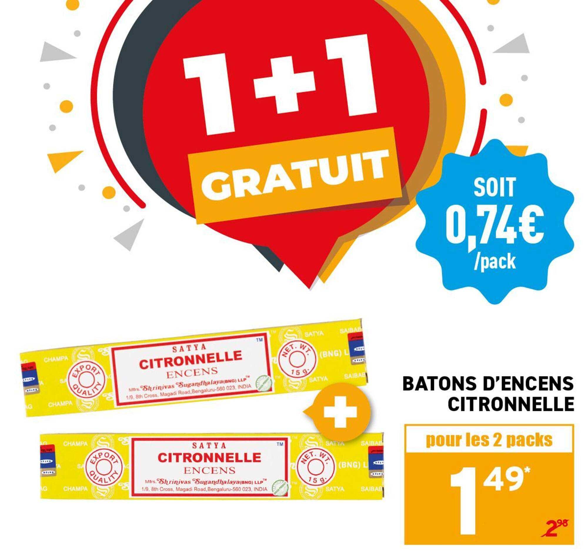 BATONS D’ENCENS CITRONNELLE
