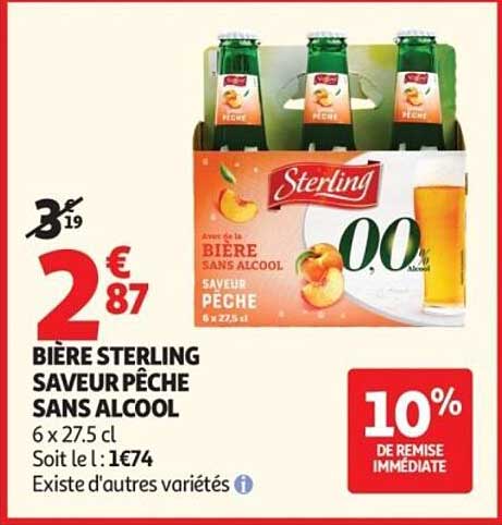 BIÈRE STERLING SAVEUR PÊCHE SANS ALCOOL