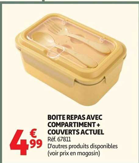 BOITE REPAS AVEC COMPARTIMENT + COUVERTS ACTUEL