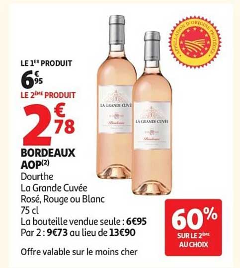 BORDEAUX AOP(2) Dourthe La Grande Cuvée Rosé, Rouge ou Blanc 75 cl