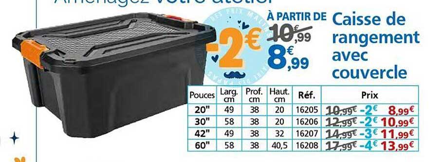 Caisse de rangement avec couvercle