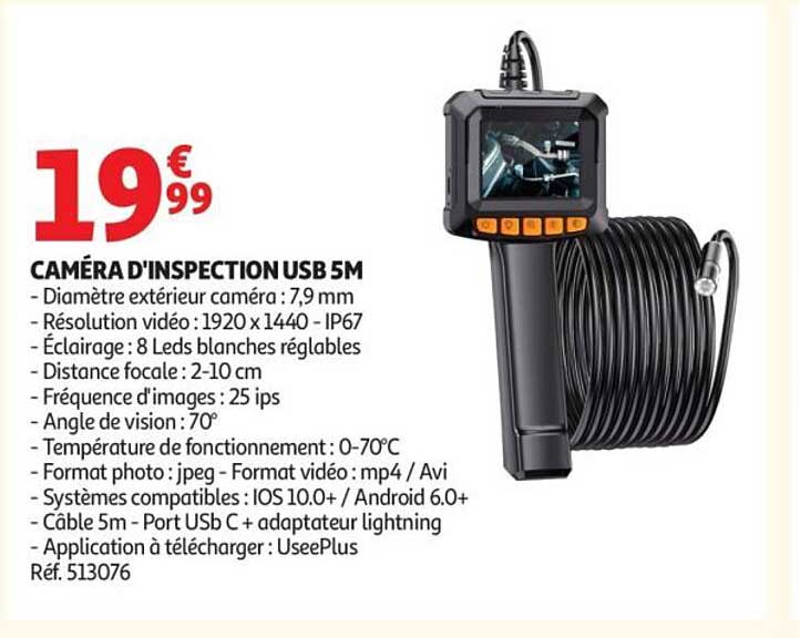 CAMÉRA D'INSPECTION USB 5M