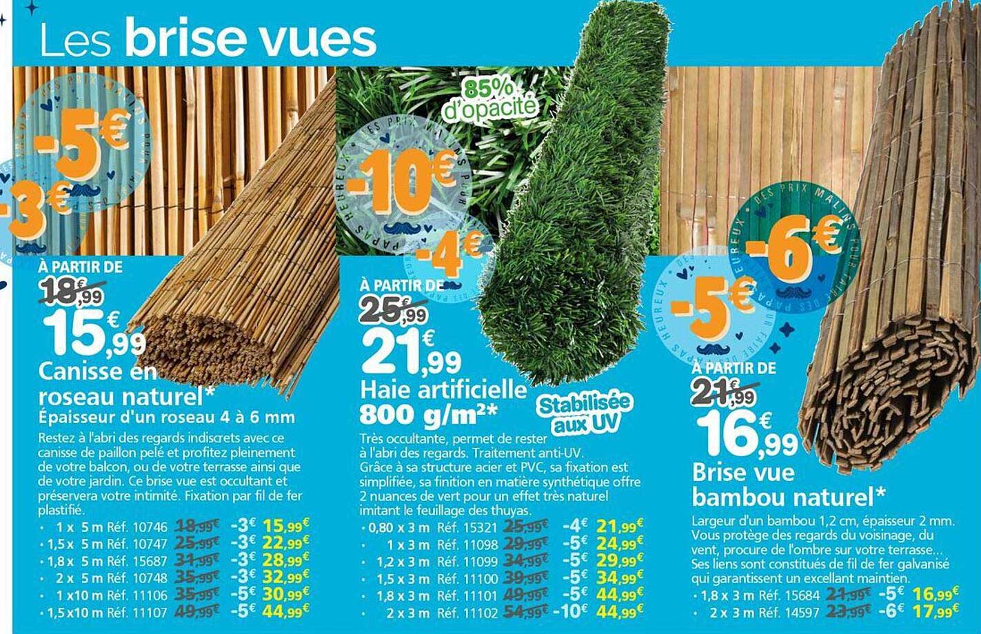 Canisse en roseau naturel*