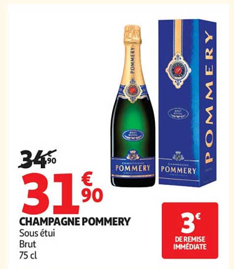 CHAMPAGNE POMMERY Sous étui Brut 75 cl