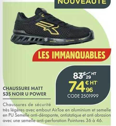 CHAUSSURE MATT S3S NOIR U POWER