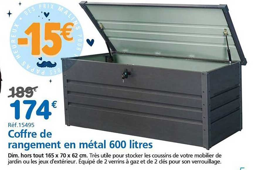 Coffre de rangement en métal 600 litres