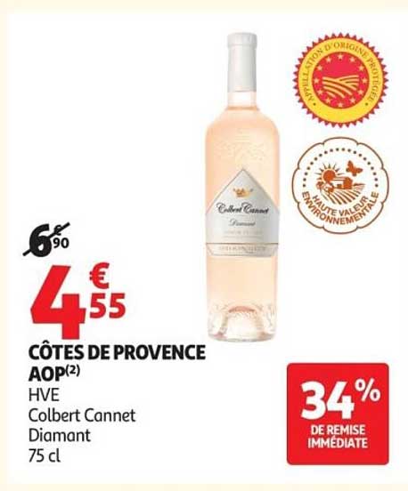 CÔTES DE PROVENCE AOP(2) HVE Colbert Cannet Diamant 75 cl