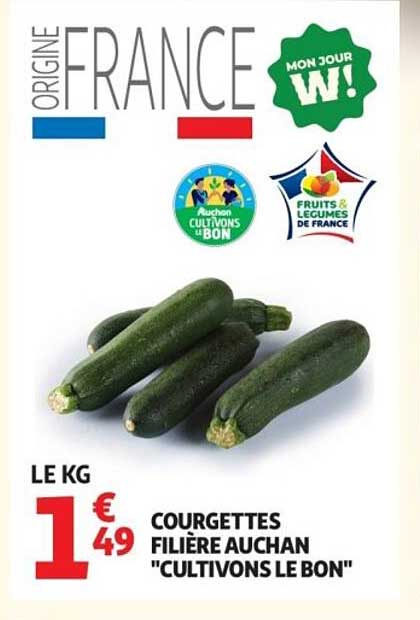 COURGETTES FILIÈRE AUCHAN "CULTIVONS LE BON"