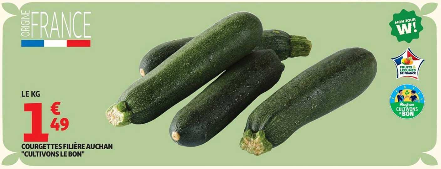 COURGETTES FILIÈRE AUCHAN "CULTIVONS LE BON"
