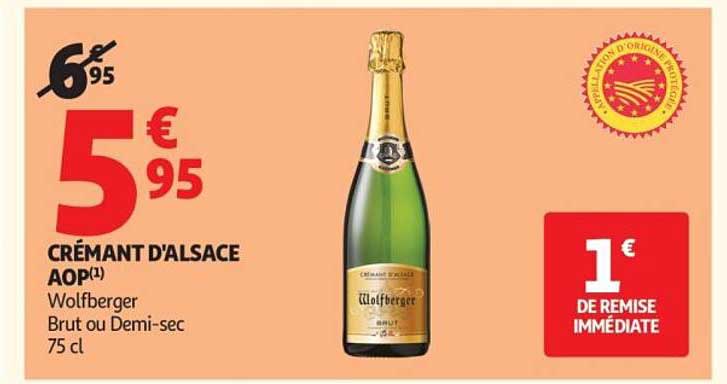 CRÉMANT D'ALSACE AOP Wolfberger Brut ou Demi-sec 75 cl