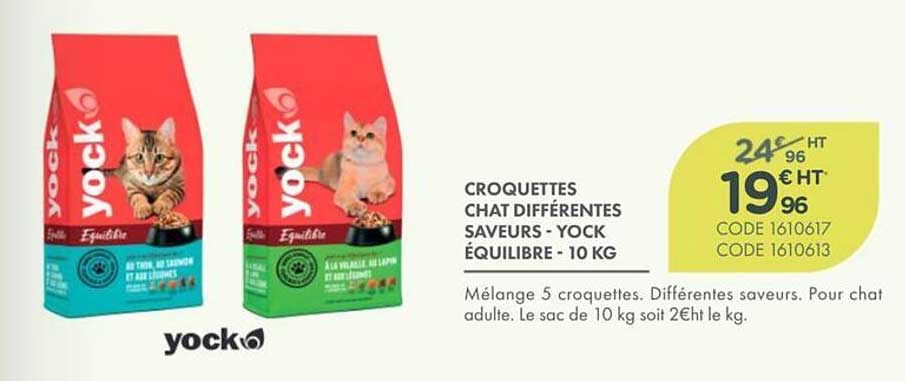 CROQUETTES CHAT DIFFÉRENTES SAVEURS - YOCK ÉQUILIBRE - 10 KG