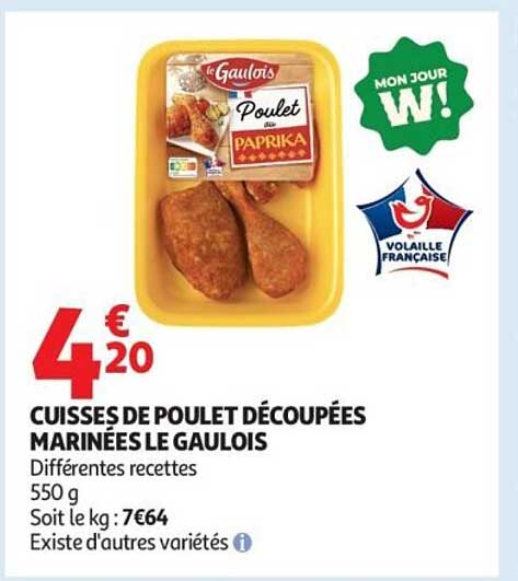 CUISSES DE POULET DÉCOUPÉES MARINÉES LE GAULOIS