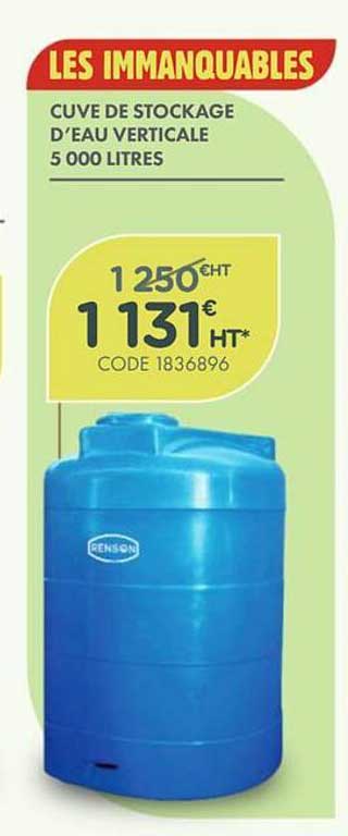 CUVE DE STOCKAGE D’EAU VERTICALE 5 000 LITRES