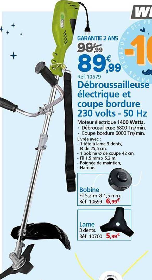 Débroussailleuse électrique et coupe bordure 230 volts - 50 Hz