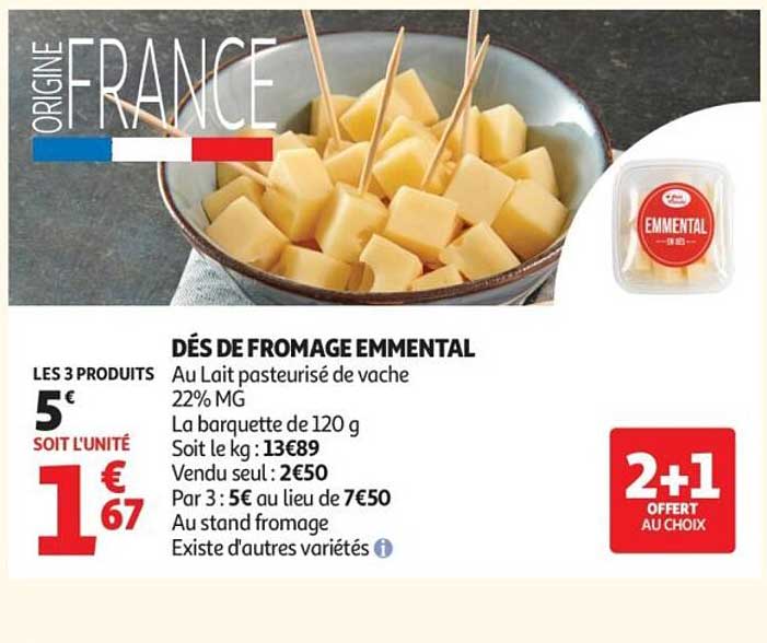 DÉS DE FROMAGE EMMENTAL