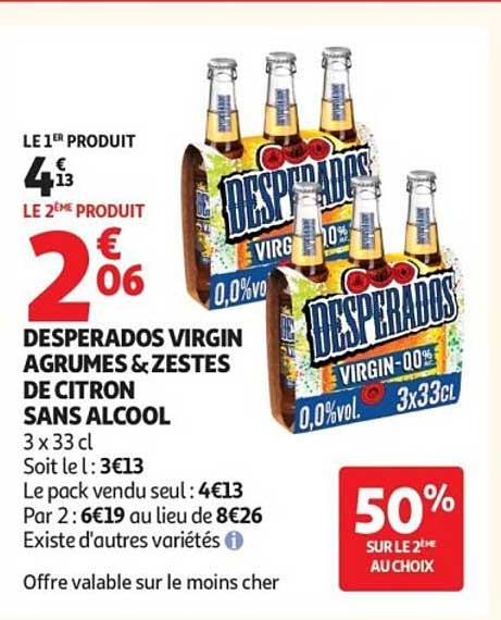 DESPERADOS VIRGIN AGRUMES & ZESTES DE CITRON SANS ALCOOL
