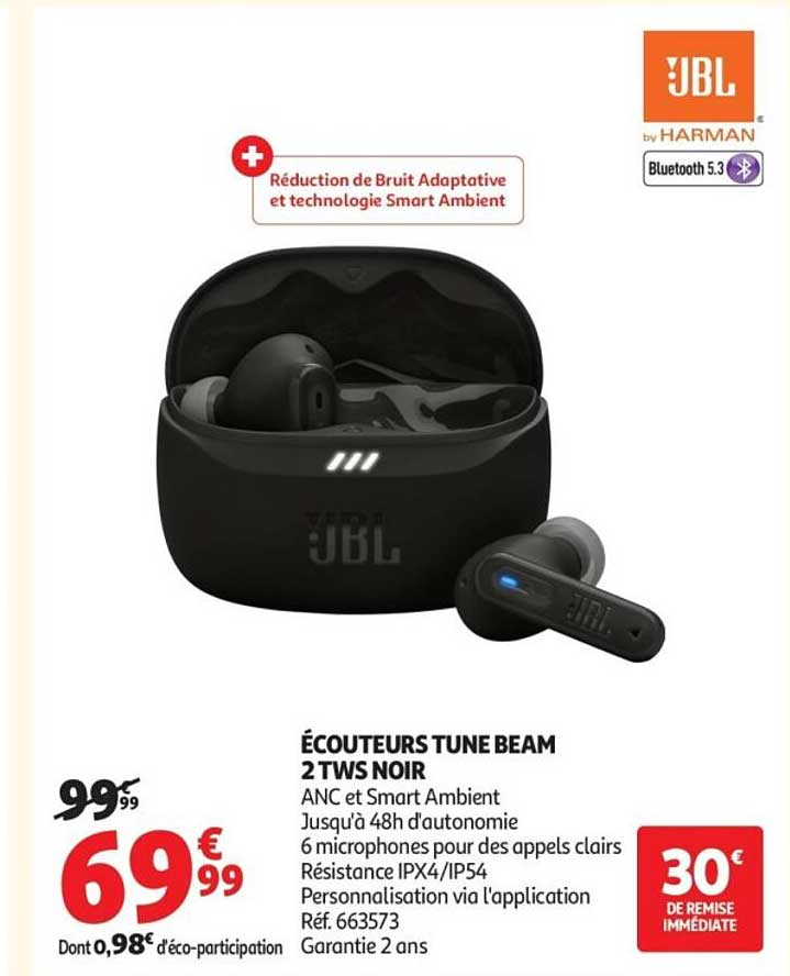 ÉCOUTEURS TUNE BEAM 2 TWS NOIR