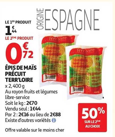 Épis de maïs précuit Terr'loire