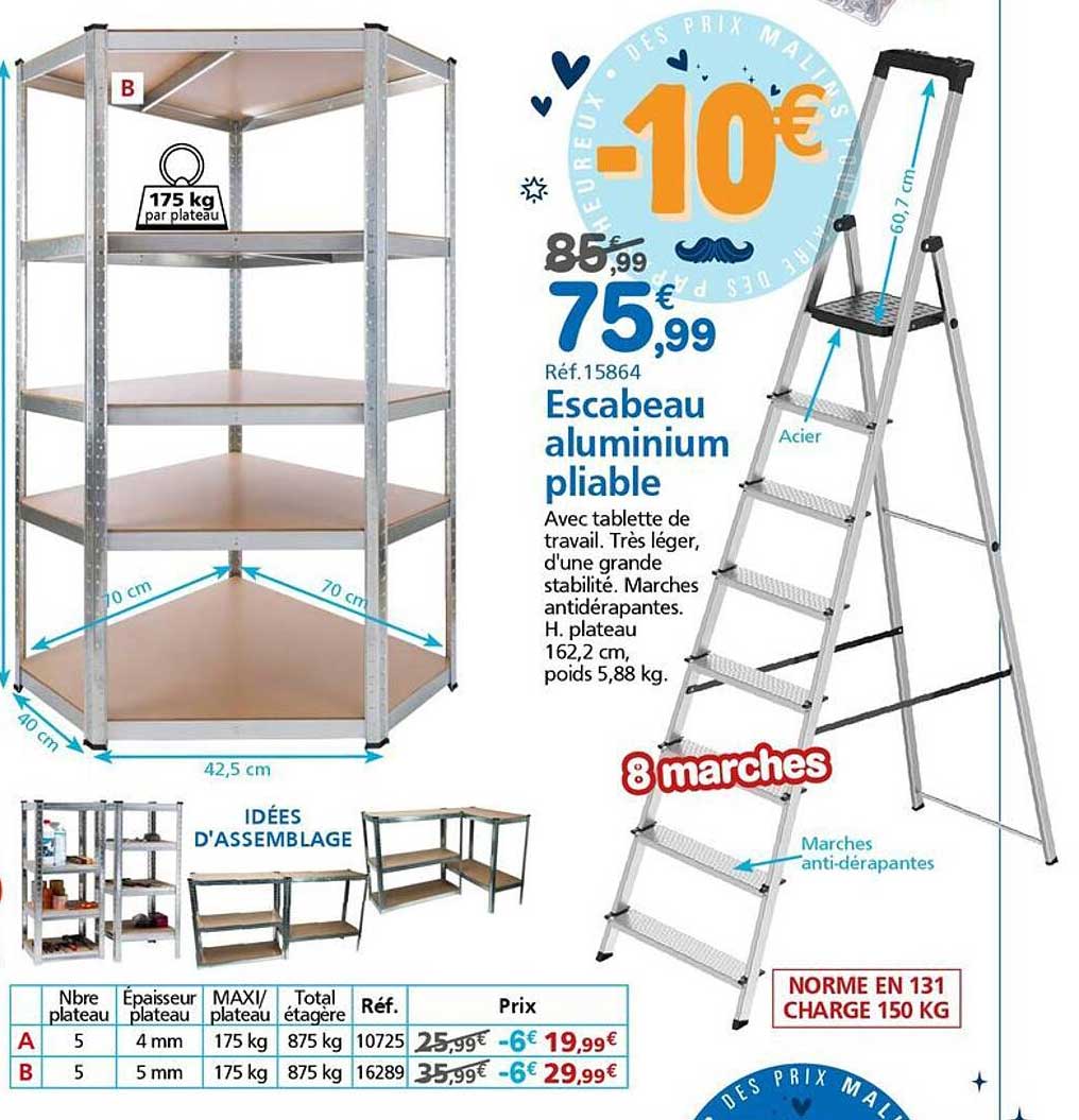 Escabeau aluminium pliable