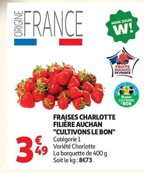 FRAISES CHARLOTTE FILIÈRE AUCHAN "CULTIVONS LE BON"