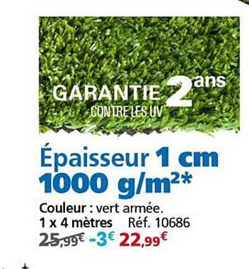 GARANTIE 2 ans CONTRE LES UV