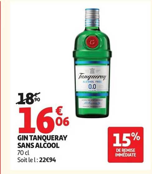 GIN TANQUERAY SANS ALCOOL