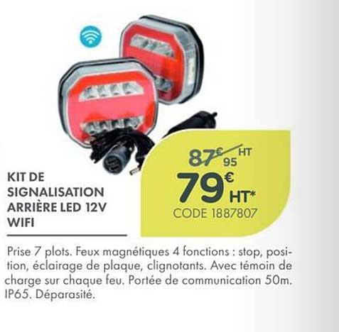 KIT DE SIGNALISATION ARRIERE LED 12V WIFI