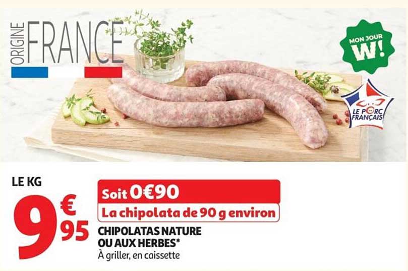 La chipolata de 90 g environ
