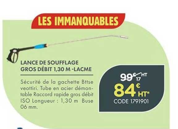 LANCE DE SOUFFLAGE GROS DÉBIT 1,30 M - LACME