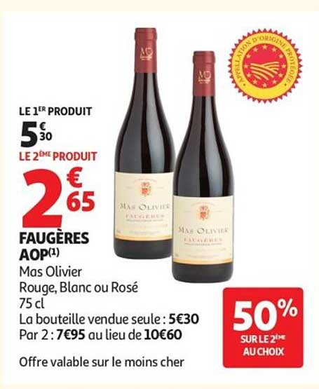 LE 1ER PRODUIT 5€30 LE 2ÈME PRODUIT 2€65