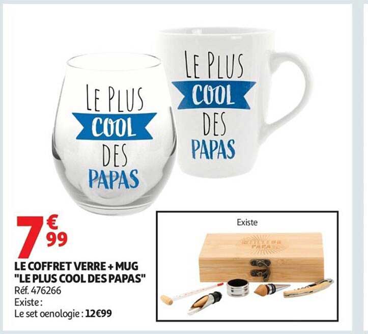 LE COFFRET VERRE + MUG "LE PLUS COOL DES PAPAS"