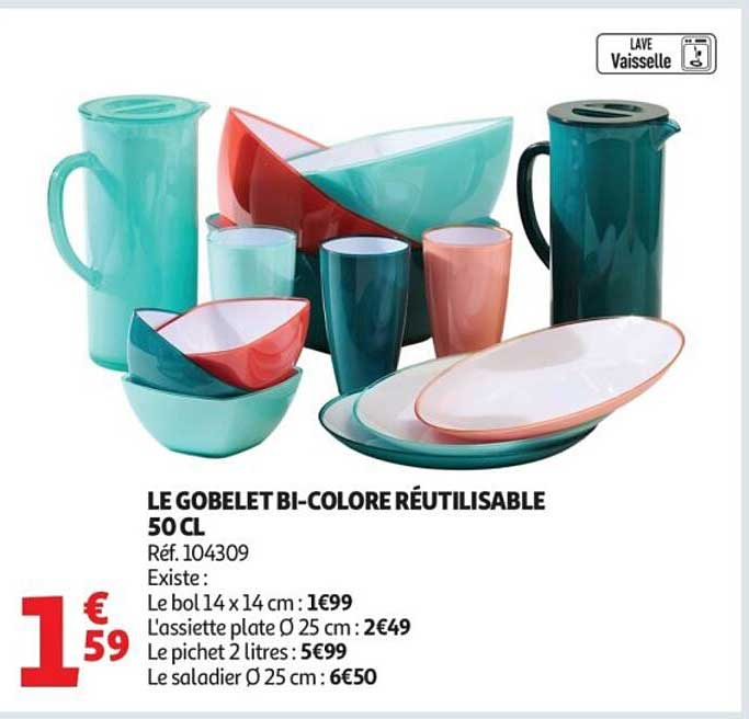 LE GOBELET BI-COLORE RÉUTILISABLE 50 CL
