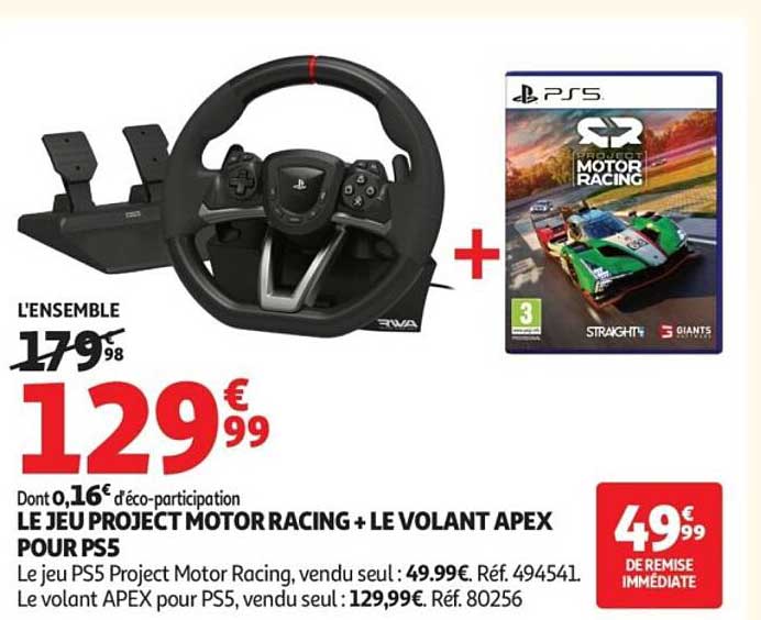 LE JEU PROJECT MOTOR RACING + LE VOLANT APEX POUR PS5