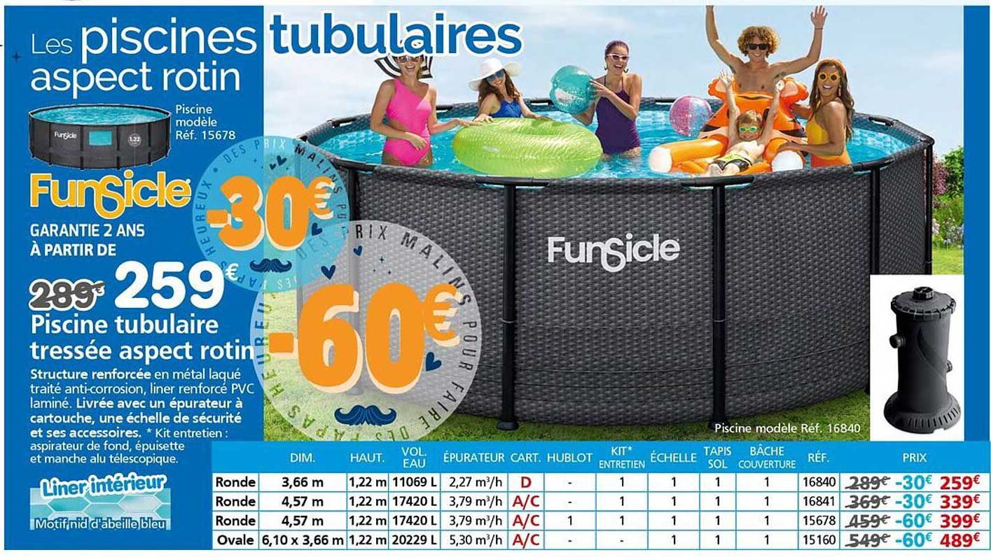 Les piscines tubulaires aspect rotin
