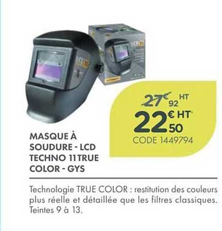 MASQUE À SOUDURE - LCD TECHNO 11 TRUE COLOR - GYS