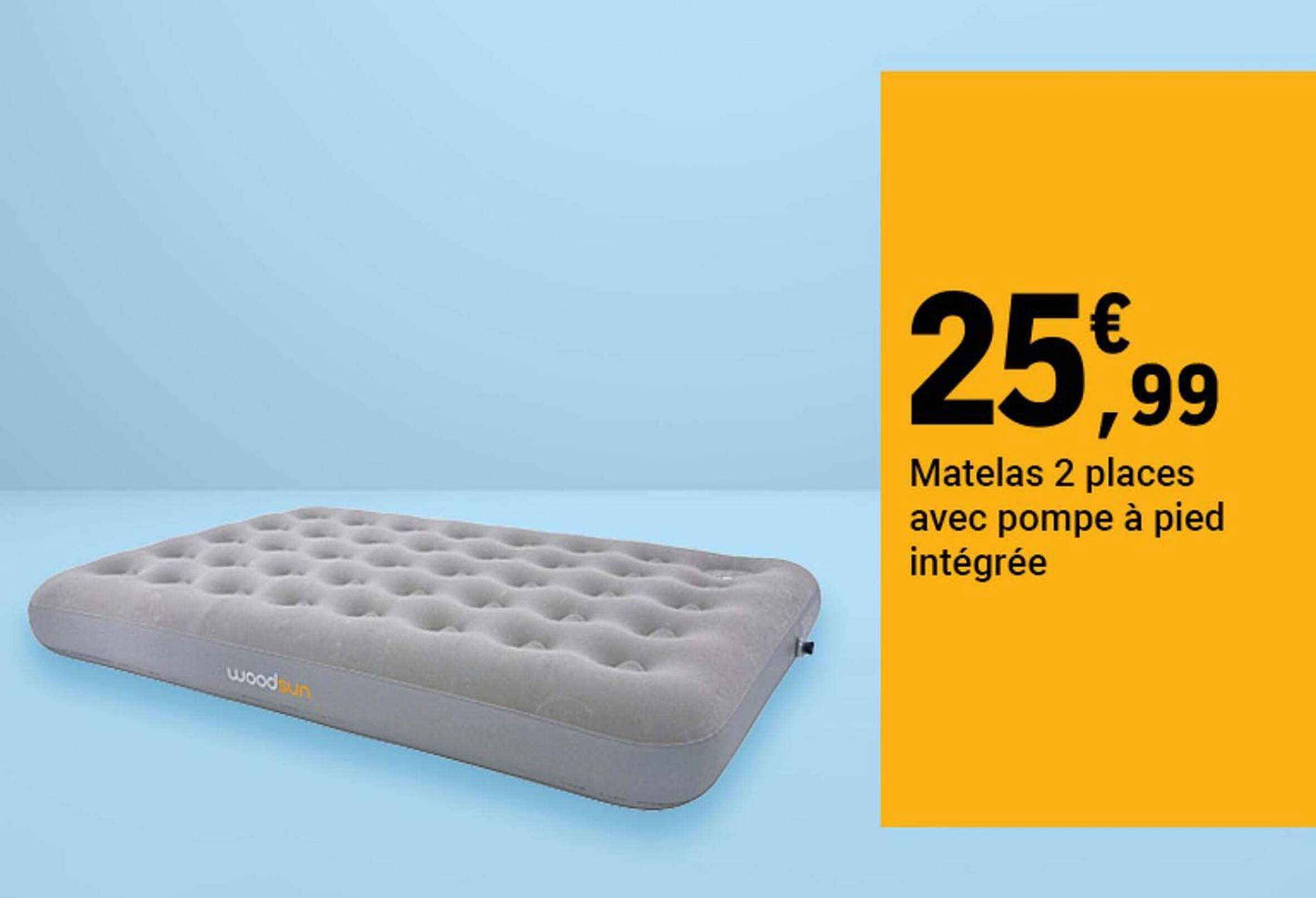 Matelas 2 places avec pompe à pied intégrée
