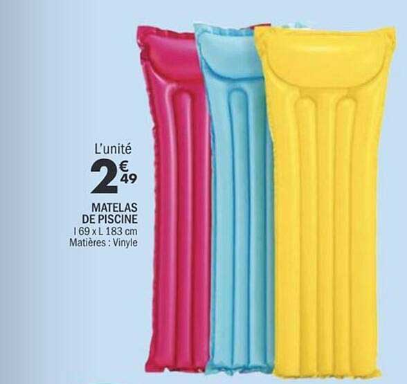 MATELAS DE PISCINE I 69 x L 183 cm Matières : Vinyle