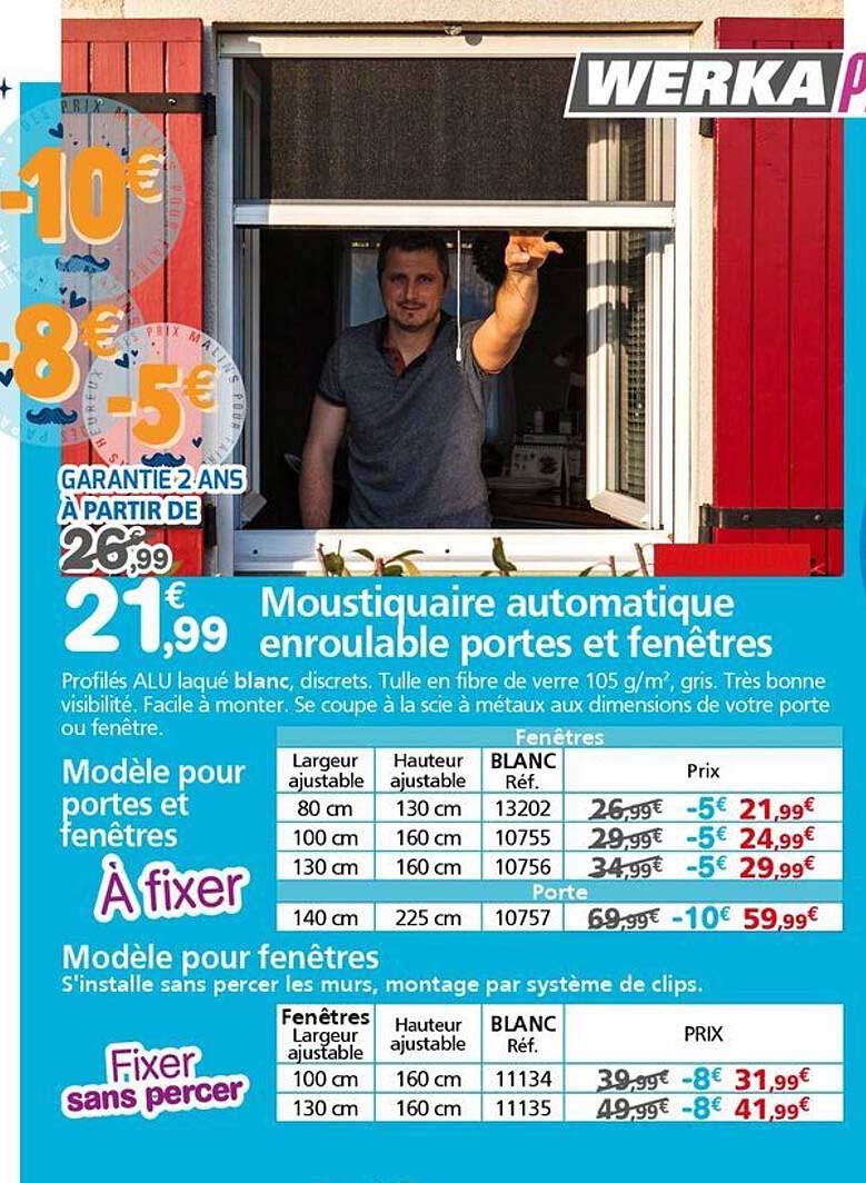 Moustiquaire automatique enroulable portes et fenêtres