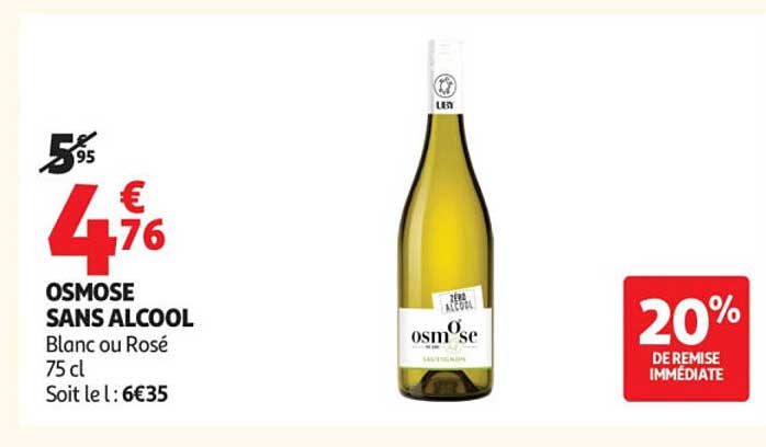 OSMOSE SANS ALCOOL Blanc ou Rosé 75 cl