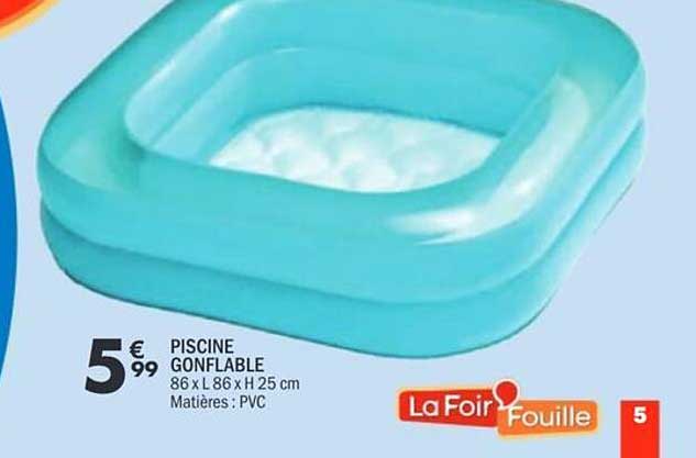 PISCINE GONFLABLE 86 x L 86 x H 25 cm Matières : PVC