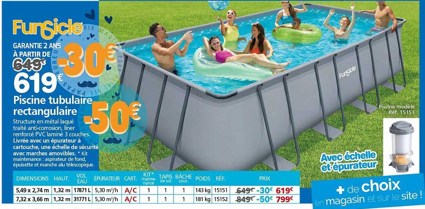 Piscine tubulaire rectangulaire