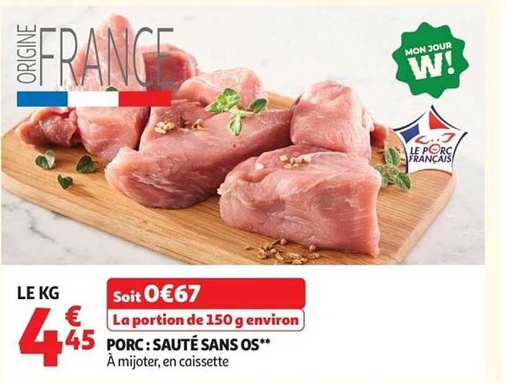 PORC : SAUTÉ SANS OS**